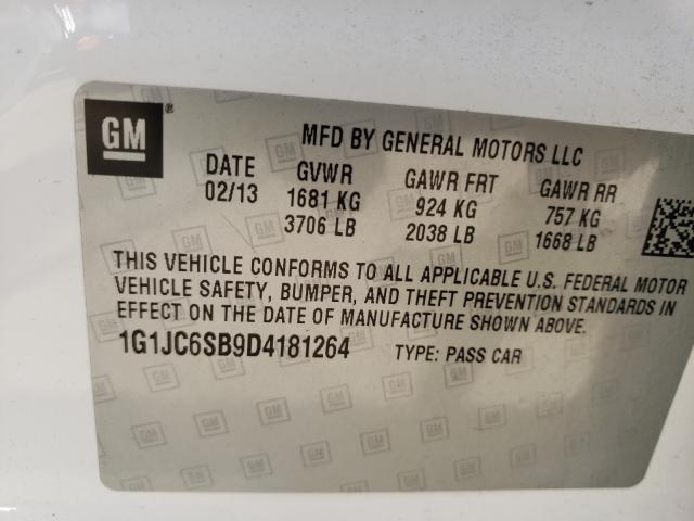 Photo 9 VIN: 1G1JC6SB9D4181264 - CHEVROLET SONIC LT 