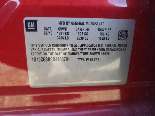 Photo 9 VIN: 1G1JC6SB9D4183791 - CHEVROLET SONIC LT 