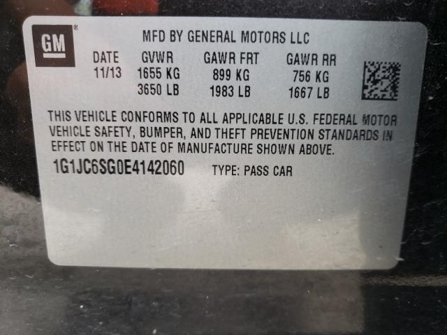 Photo 9 VIN: 1G1JC6SG0E4142060 - CHEVROLET SONIC LT 