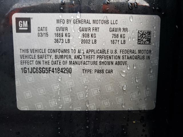 Photo 9 VIN: 1G1JC6SG5F4184290 - CHEVROLET SONIC LT 