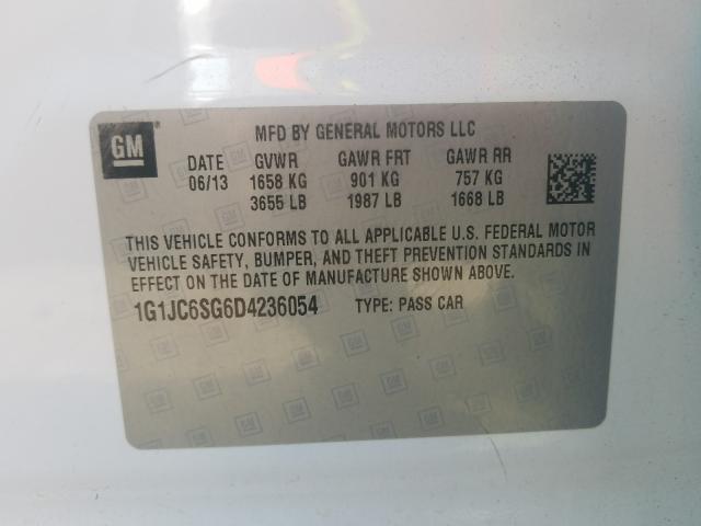 Photo 9 VIN: 1G1JC6SG6D4236054 - CHEVROLET SONIC LT 