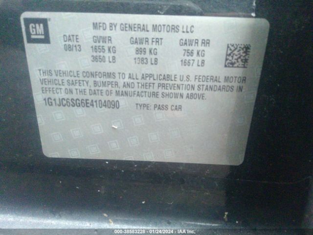 Photo 8 VIN: 1G1JC6SG6E4104090 - CHEVROLET SONIC 