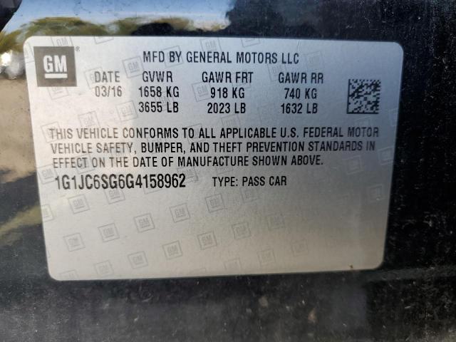 Photo 11 VIN: 1G1JC6SG6G4158962 - CHEVROLET SONIC LT 