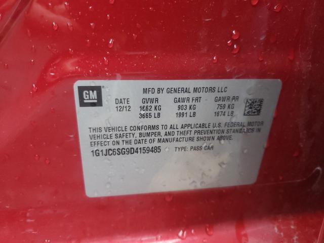 Photo 9 VIN: 1G1JC6SG9D4159485 - CHEVROLET SONIC LT 