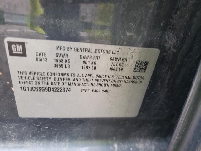 Photo 8 VIN: 1G1JC6SG9D4222374 - CHEVROLET SONIC LT 