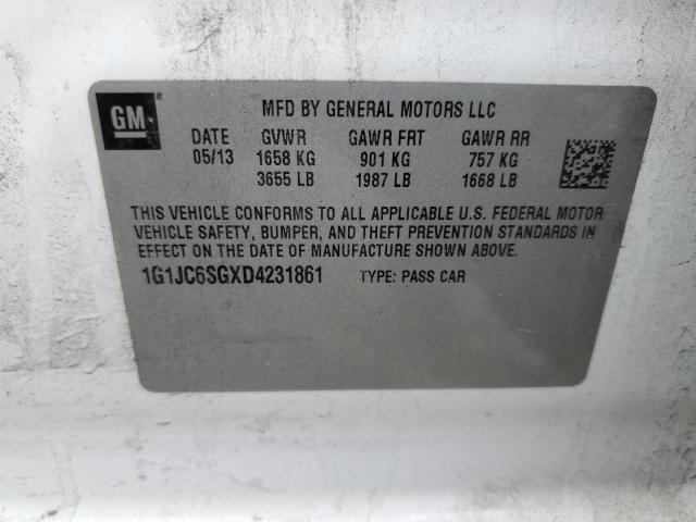 Photo 12 VIN: 1G1JC6SGXD4231861 - CHEVROLET SONIC 