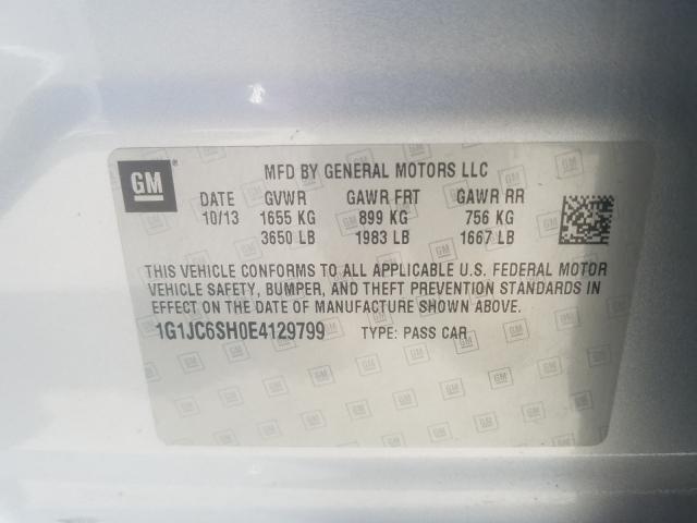 Photo 9 VIN: 1G1JC6SH0E4129799 - CHEVROLET SONIC LT 