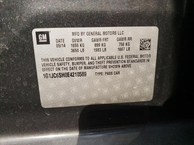 Photo 9 VIN: 1G1JC6SH0E4210589 - CHEVROLET SONIC LT 