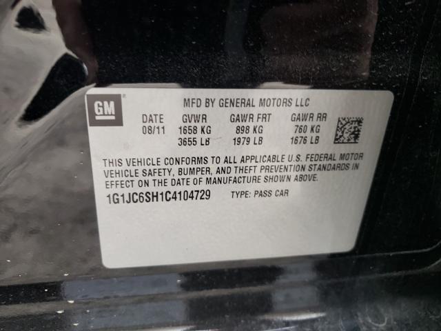 Photo 9 VIN: 1G1JC6SH1C4104729 - CHEVROLET SONIC LT 