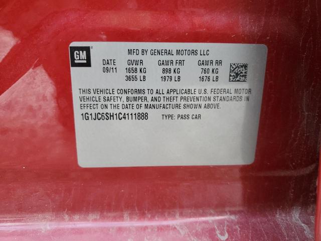 Photo 11 VIN: 1G1JC6SH1C4111888 - CHEVROLET SONIC LT 