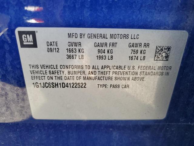 Photo 11 VIN: 1G1JC6SH1D4122522 - CHEVROLET SONIC LT 