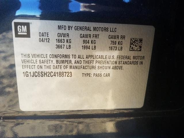 Photo 9 VIN: 1G1JC6SH2C4188723 - CHEVROLET SONIC LT 