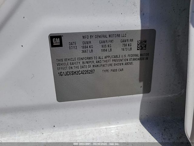 Photo 8 VIN: 1G1JC6SH2C4226287 - CHEVROLET SONIC 