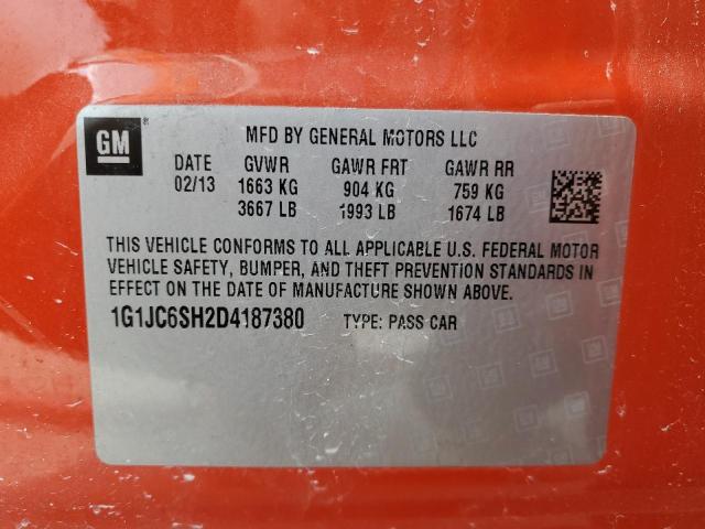 Photo 11 VIN: 1G1JC6SH2D4187380 - CHEVROLET SONIC LT 