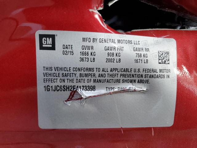 Photo 12 VIN: 1G1JC6SH2F4173398 - CHEVROLET SONIC LT 