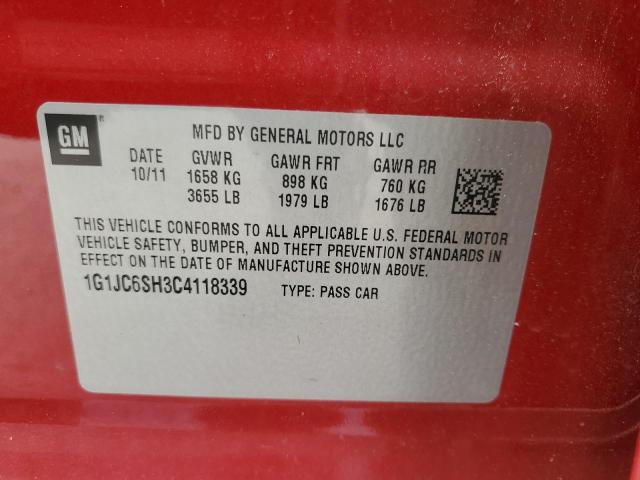 Photo 11 VIN: 1G1JC6SH3C4118339 - CHEVROLET SONIC LT 