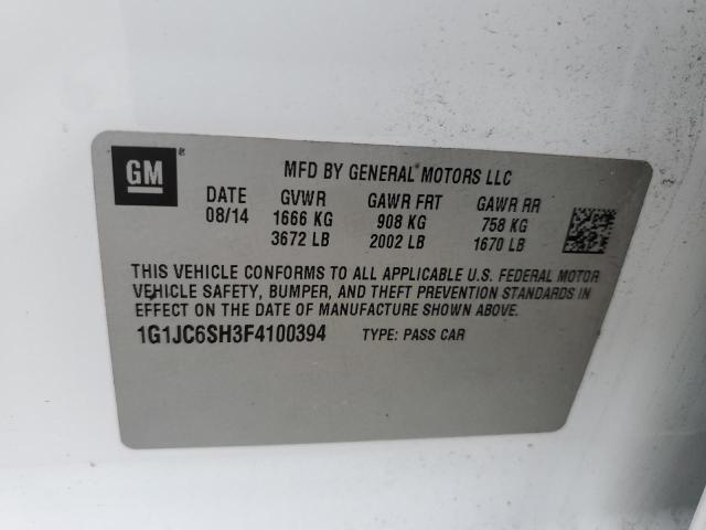 Photo 11 VIN: 1G1JC6SH3F4100394 - CHEVROLET SONIC LT 