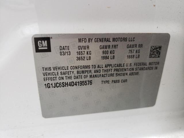 Photo 11 VIN: 1G1JC6SH4D4195576 - CHEVROLET SONIC 