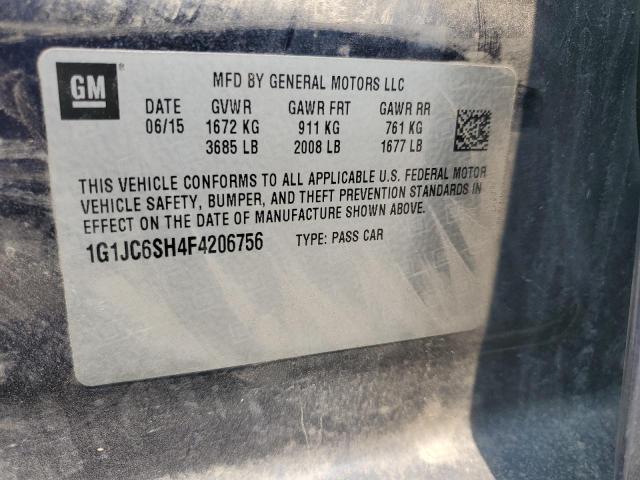 Photo 11 VIN: 1G1JC6SH4F4206756 - CHEVROLET SONIC 