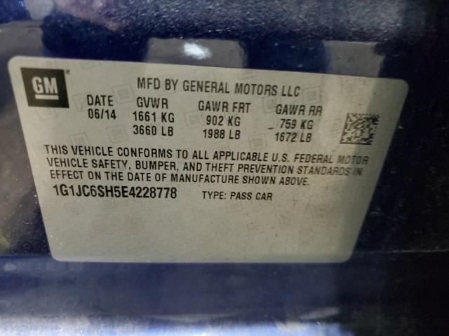 Photo 11 VIN: 1G1JC6SH5E4228778 - CHEVROLET SONIC LT 