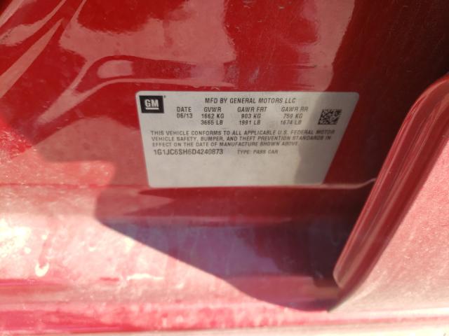 Photo 9 VIN: 1G1JC6SH6D4240873 - CHEVROLET SONIC LT 