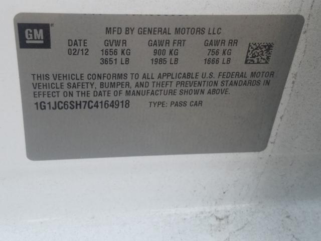 Photo 9 VIN: 1G1JC6SH7C4164918 - CHEVROLET SONIC LT 