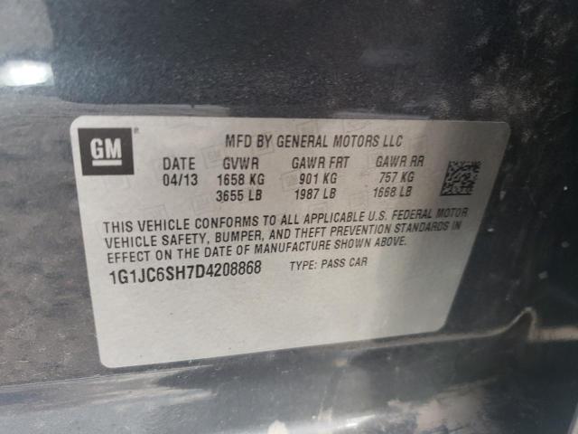 Photo 11 VIN: 1G1JC6SH7D4208868 - CHEVROLET SONIC LT 