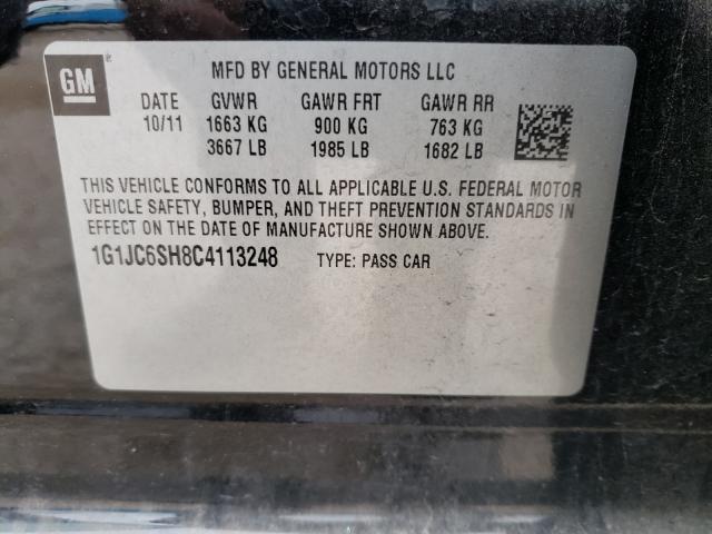 Photo 9 VIN: 1G1JC6SH8C4113248 - CHEVROLET SONIC LT 