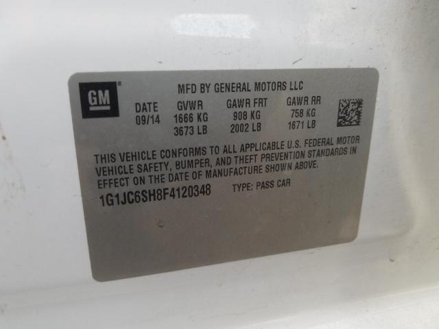 Photo 9 VIN: 1G1JC6SH8F4120348 - CHEVROLET SONIC LT 