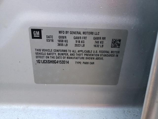 Photo 9 VIN: 1G1JC6SH8G4153514 - CHEVROLET SONIC LT 