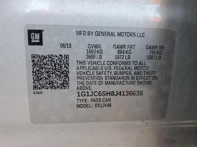 Photo 11 VIN: 1G1JC6SH8J4136638 - CHEVROLET SONIC LT 