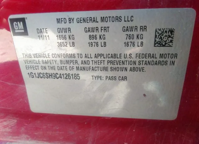 Photo 8 VIN: 1G1JC6SH9C4126185 - CHEVROLET SONIC 