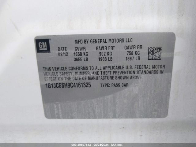 Photo 8 VIN: 1G1JC6SH9C4161325 - CHEVROLET SONIC 