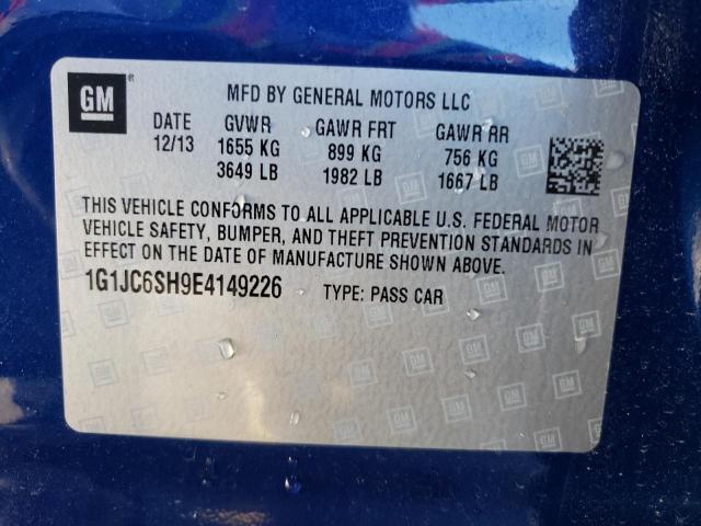 Photo 11 VIN: 1G1JC6SH9E4149226 - CHEVROLET SONIC LT 