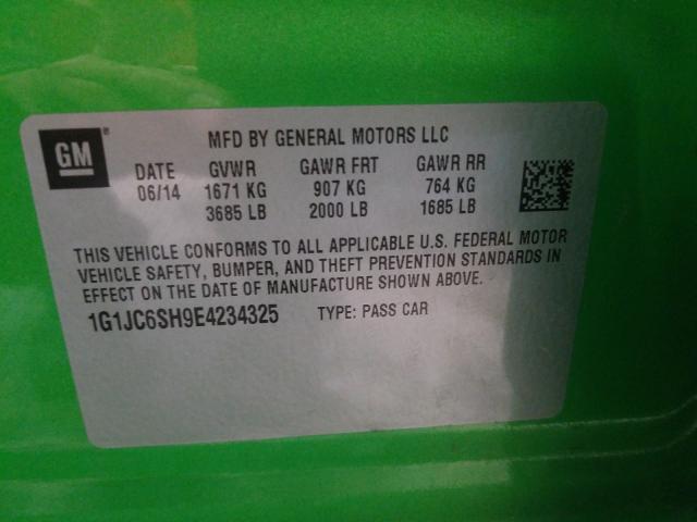 Photo 9 VIN: 1G1JC6SH9E4234325 - CHEVROLET SONIC 