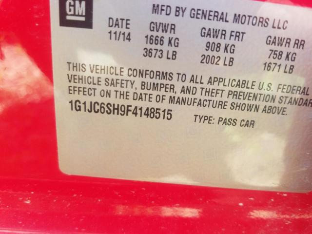 Photo 12 VIN: 1G1JC6SH9F4148515 - CHEVROLET SONIC LT 