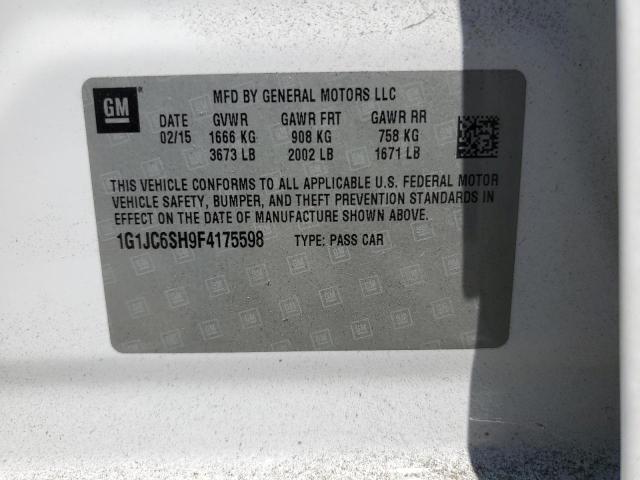 Photo 11 VIN: 1G1JC6SH9F4175598 - CHEVROLET SONIC LT 