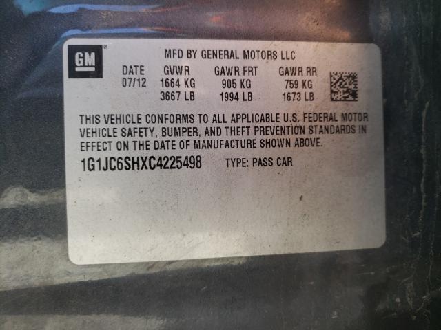 Photo 9 VIN: 1G1JC6SHXC4225498 - CHEVROLET SONIC LT 