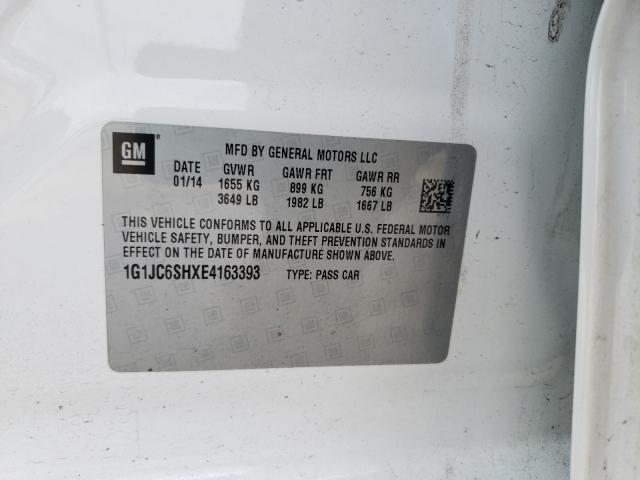 Photo 9 VIN: 1G1JC6SHXE4163393 - CHEVROLET SONIC LT 