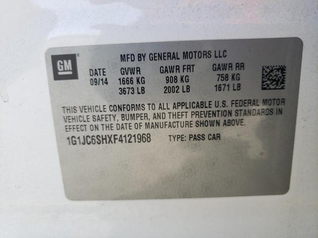 Photo 12 VIN: 1G1JC6SHXF4121968 - CHEVROLET SONIC LT 