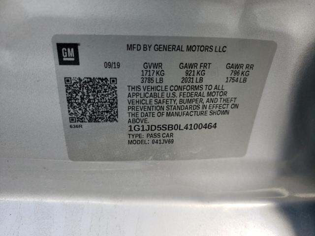 Photo 9 VIN: 1G1JD5SB0L4100464 - CHEVROLET SONIC LT 