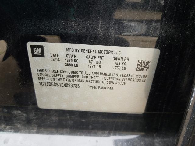 Photo 9 VIN: 1G1JD5SB1E4228733 - CHEVROLET SONIC LT 