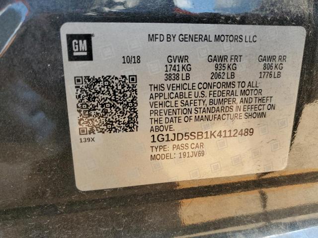 Photo 11 VIN: 1G1JD5SB1K4112489 - CHEVROLET SONIC LT 