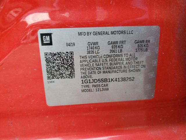 Photo 11 VIN: 1G1JD5SB1K4138252 - CHEVROLET SONIC 