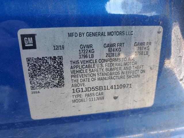 Photo 11 VIN: 1G1JD5SB1L4110971 - CHEVROLET SONIC 