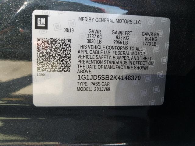 Photo 9 VIN: 1G1JD5SB2K4148370 - CHEVROLET SONIC LT 