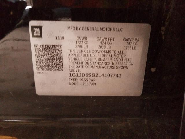 Photo 9 VIN: 1G1JD5SB2L4107741 - CHEVROLET SONIC LT 