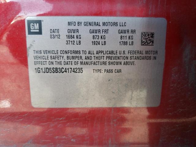 Photo 11 VIN: 1G1JD5SB3C4174235 - CHEVROLET SONIC LT 