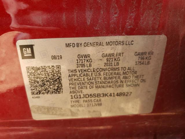 Photo 12 VIN: 1G1JD5SB3K4148927 - CHEVROLET SONIC 