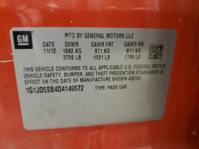 Photo 12 VIN: 1G1JD5SB4D4149572 - CHEVROLET SONIC LT 